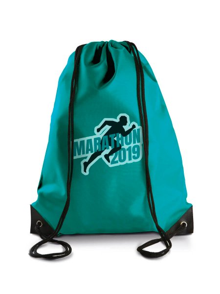 Le sac à dos avec cordelettes KI0104 à personnaliser en coloris Turquoise