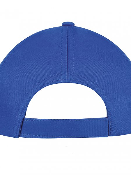 Zoom sur la fermeture réglable par bande auto-agrippante de la casquette KP116 personnalisable en coloris Royal Blue