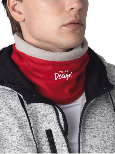 mannequin homme de face Tour de cou doublé polaire personnalisable