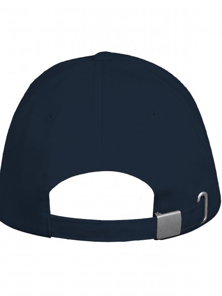 Zoom sur la fermeture arrière réglable par boucle métallique de la casquette KP051 à personnaliser en coloris Navy