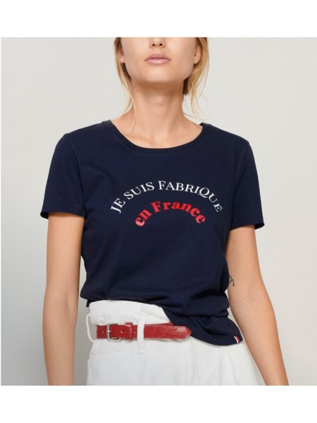 Exemple de logo floqué sur le t-shirt made in France pour femme Lola