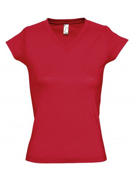 T-shirt col V femme personnalisé pas cher Rouge