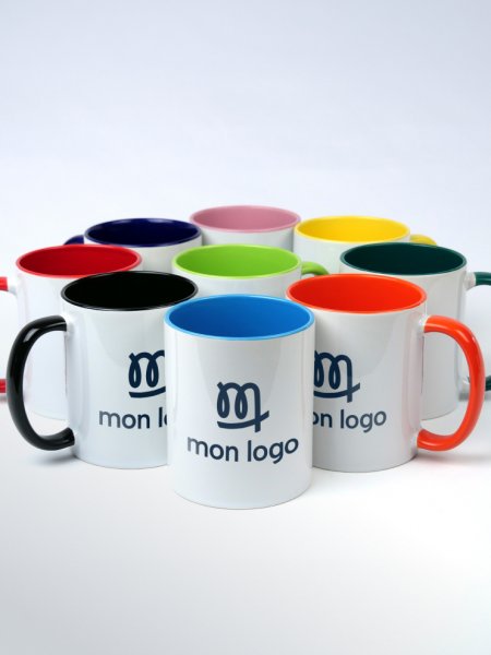 Mugs bicolores personnalisés avec logo 