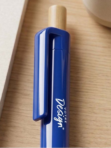 Stylo bille avec bouton poussoir en bambou personnalisable Stylo bille avec bouton poussoir en bambou personnalisable