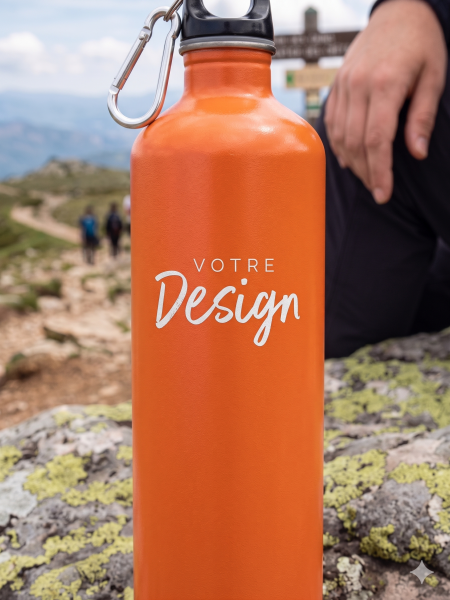zoom sur la Bouteille en acier inoxydable personnalisable