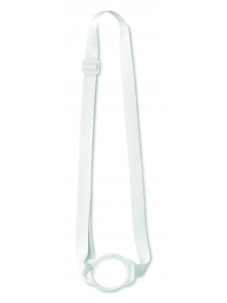 Tour de cou avec porte-gobelet en silicone personnalisable Blanc