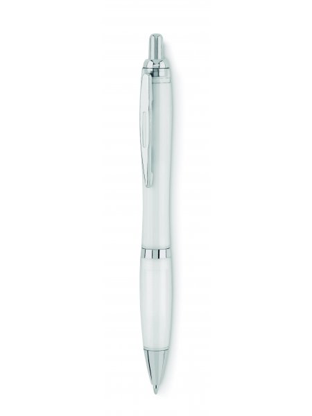 Stylo à bille à bouton poussoir personnalisable Blanc