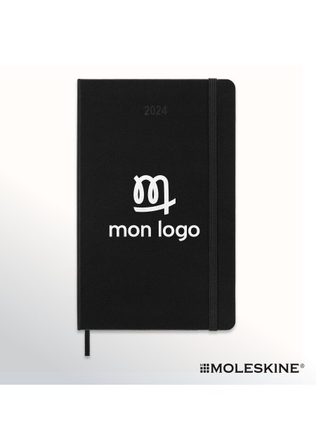 Moleskine agenda 2024 à personnaliser vue face avec votre logo