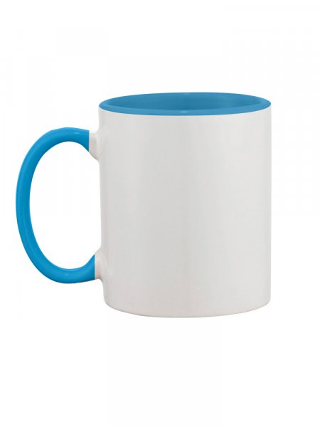 Le mug bicolore à personnaliser en coloris bleu ciel