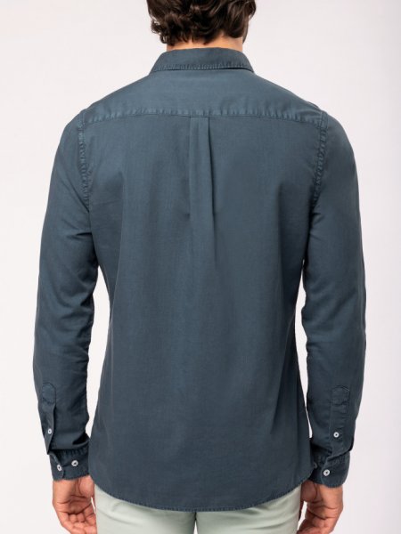 Dos de la chemise en coton bio NS502 en coloris Navy