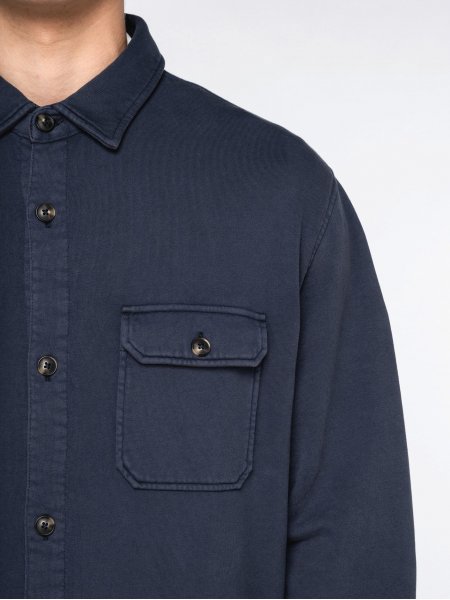 zoom sur la Surchemise écoresponsable délavée en molleton gratté homme personnalisable zoom sur la Surchemise écoresponsable délavée en molleton gratté homme personnalisable