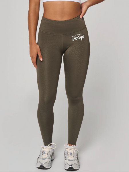mannequin femme de face portant le Legging écoresponsable femme personnalisable