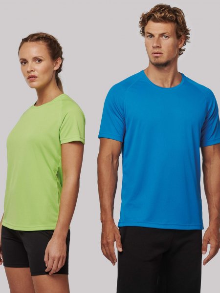 t-shirt pour femme Pa4013 en coloris Lime et t-shirt pour homme PA4012 en coloris Aqua Blue