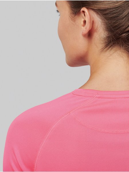 Détails des coutures dans le haut du dos sur le tee shirt de sport manches longues pour femme PA444 en coloris Fluorescent Pink