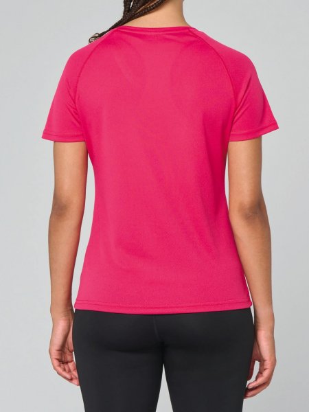 mannequin femme de dos portant le T-shirt Femme col V 10 km des Étoiles mannequin femme de dos portant le T-shirt Femme col V 10 km des Étoiles