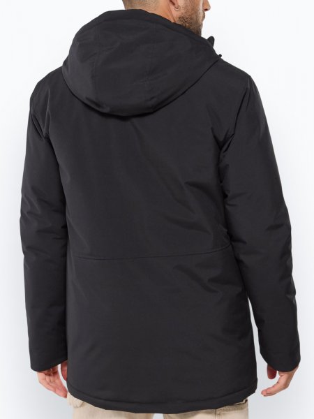 Mannequin homme de dos portant la parka PK543 couleur noir