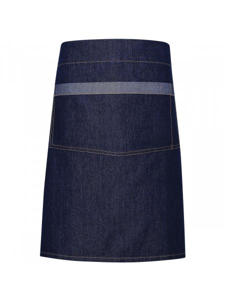 Tablier denim mi-court à personnaliser Indigo Denim