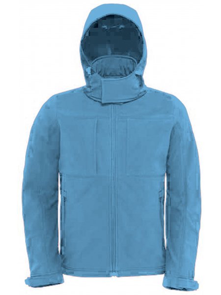 Veste softshell homme à capuche personnalisable Azur Blue