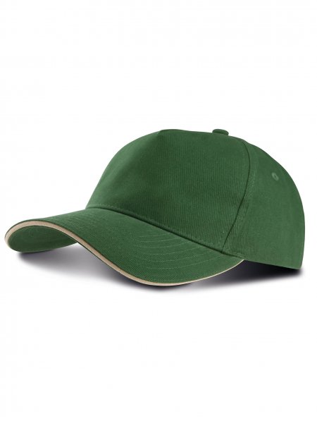La KP124 personnalisable en coloris Forest Green / Beige Vue de côté de la casquette KP124 à personnaliser en coloris Forest Green / Beige