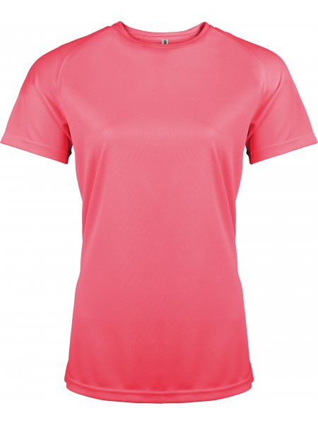 T-shirt sport pour femme personnalisé - manches courtes Fluorescent Pink
