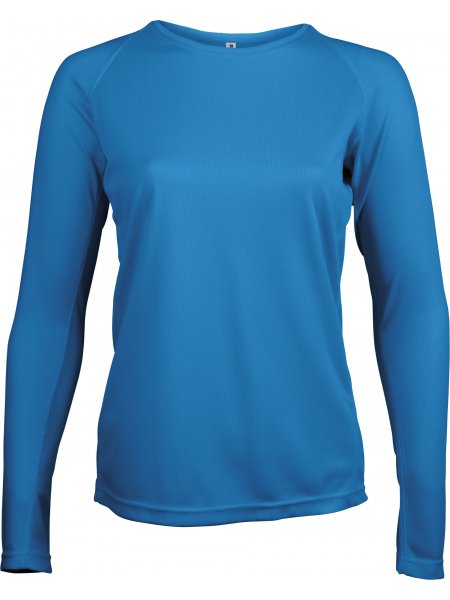 T-shirt sport manches longues femme Aqua Blue