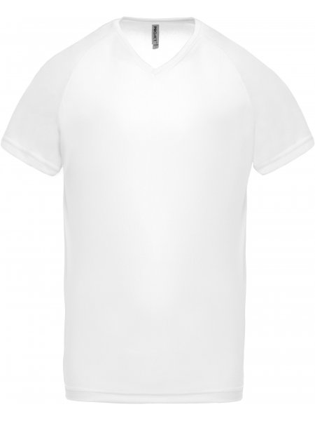T-shirt de sport col V à personnaliser White