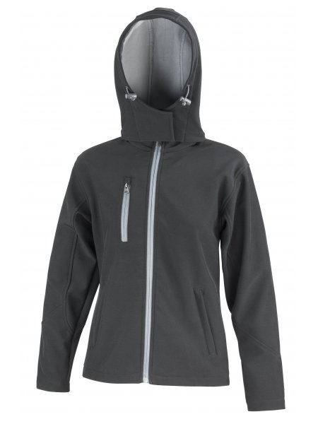 Veste Softshell Capuche Femme Black / Grey