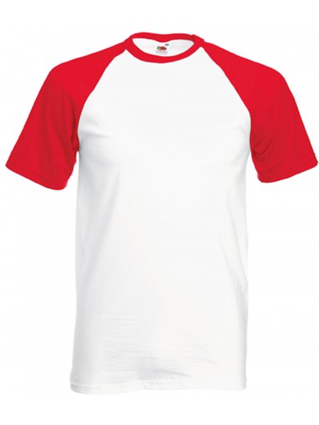 Tee shirt manches raglan contrastées à personnaliser White / Red