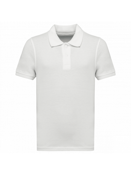 Polo piqué bio enfant personnalisable White