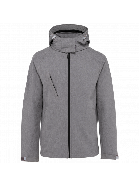 Veste softshell à capuche amovible personnalisable pour femme   Marl Grey