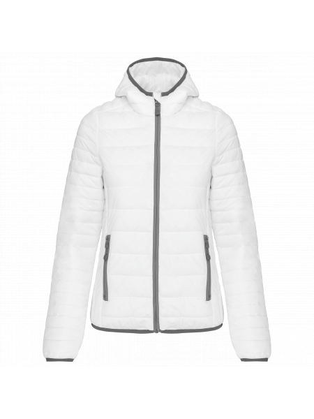Doudoune femme avec capuche à personnaliser White