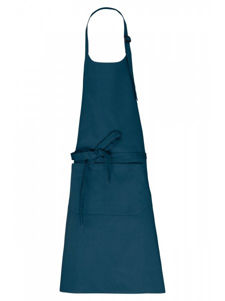 Tablier personnalisé en coton bio Peacock blue