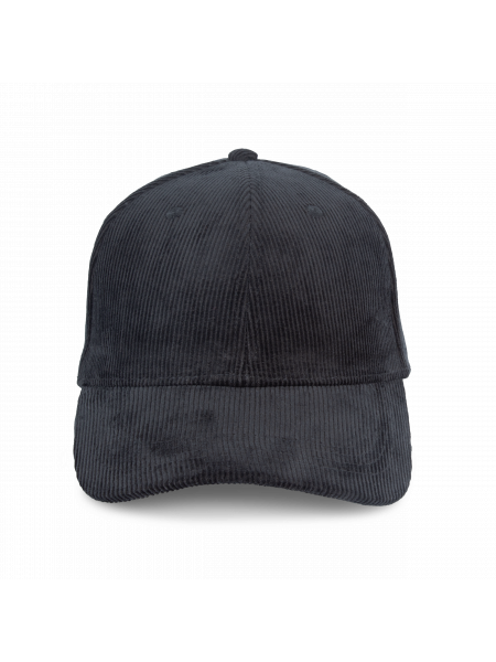 Casquette écoresponsable en velours côtelé 6 panneaux unisexe Black