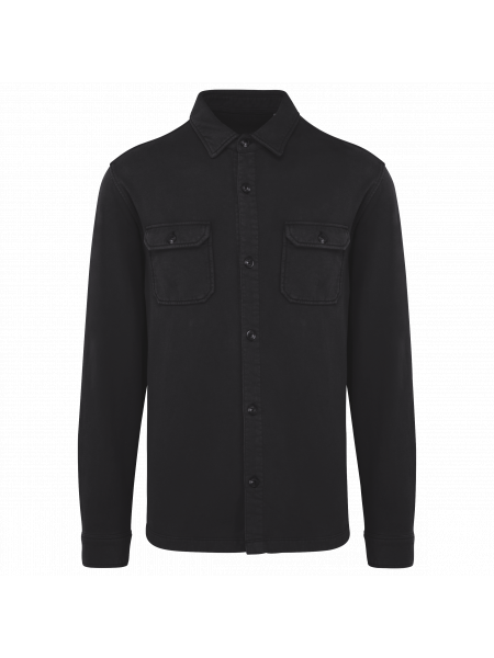 Surchemise écoresponsable délavée en molleton gratté personnalisable Washed Black