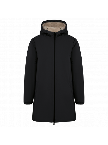 Veste écoresponsable imperméable doublée en sherpa unisexe personnalisable Black