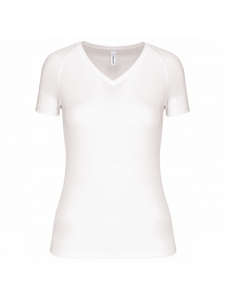 T-shirt running Femme col V à personnaliser White