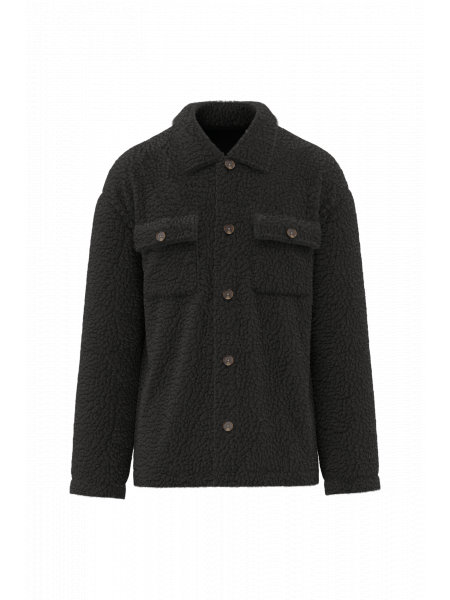 Surchemise à épaules tombantes en sherpa unisexe personnalisable Black
