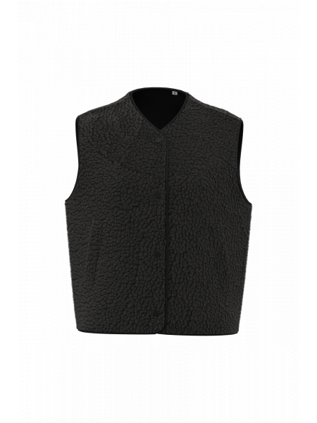 Veste sans manches en sherpa femme personnalisable Black