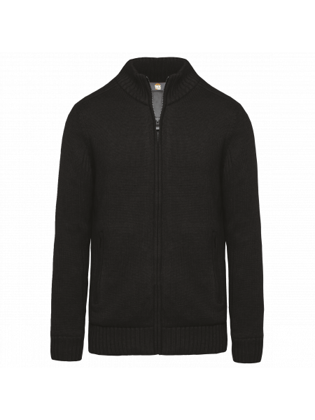 Cardigan doublé polaire homme personnalisable Black