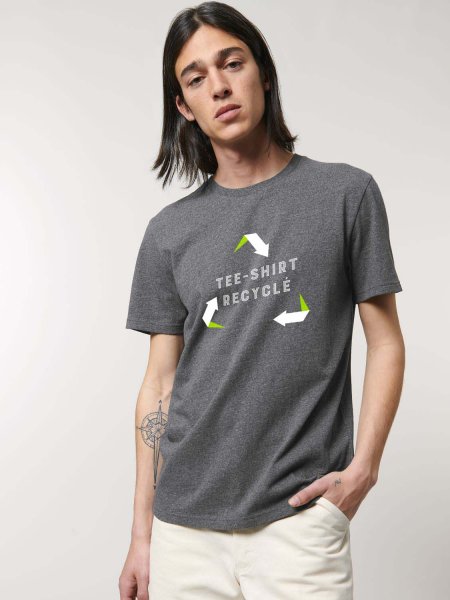 Tee-shirt en coton bio recyclé Re-Creator en coloris Re-black