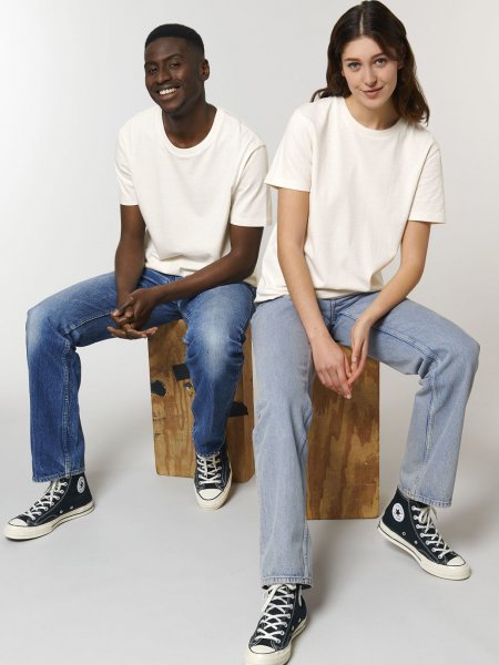 Tee-shirt en coton bio recyclé Re-Creator en coloris Re-white