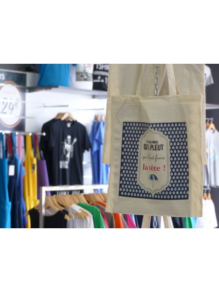 Tote bag couleur natural imprimé en DTG