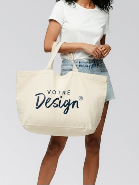 Le sac shopping extra-large personnalisable de face
