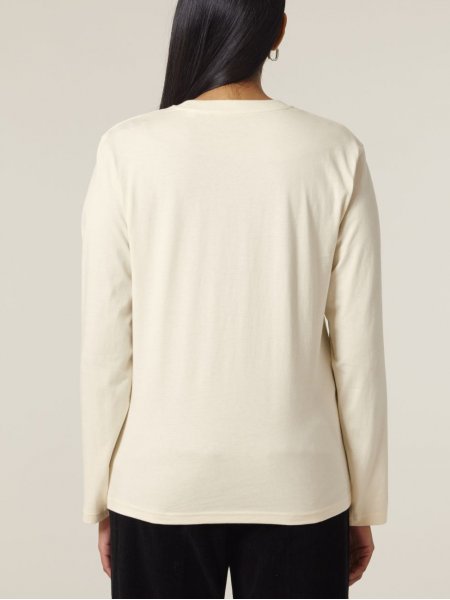 mannequin femme de dos portant le t-shirt Creator 2.0 Long Sleeve en natural raw