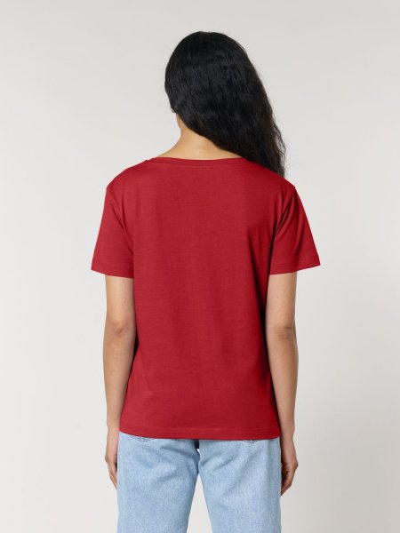 femme vue de dos portant le t-shirt à personnaliser Serena dans le coloris Red