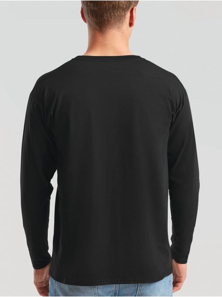 mannequin homme de dos portant le  T-shirt homme manches longues Valueweight personnalisable