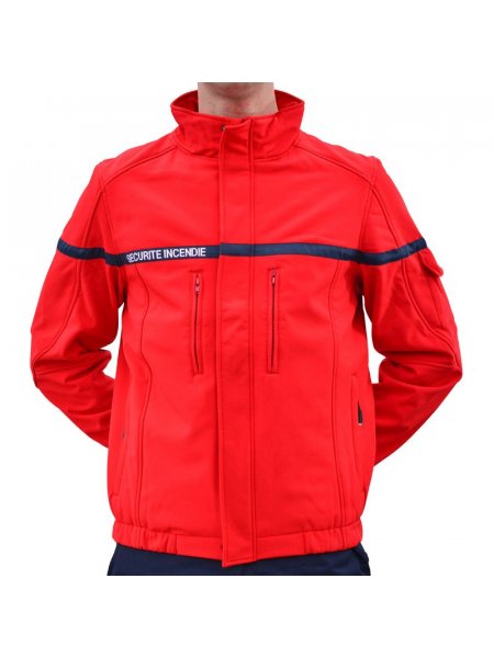Veste softshell SSIAP manches amovibles Rouge