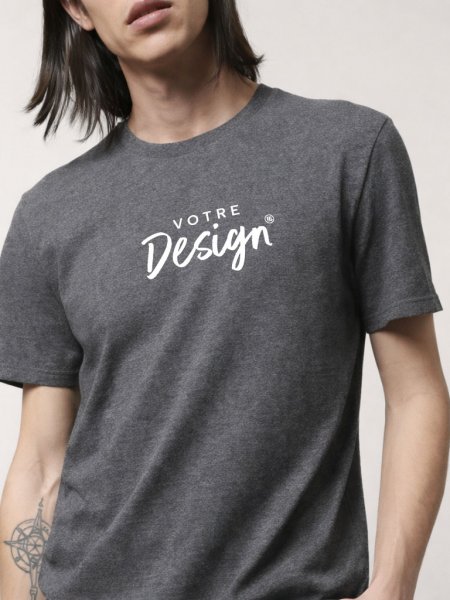 Tee-shirt en coton bio recyclé Re-Creator en coloris Re-black