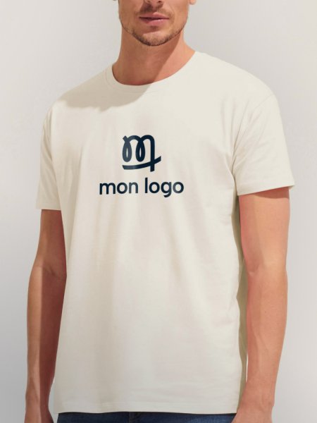 vue de face tee-shirt regent crème à personnaliser avec votre logo