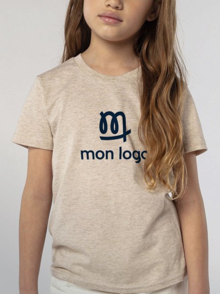 Exemple de logo imprimé sur le t-shirt enfant en coton bio Crusader Kids